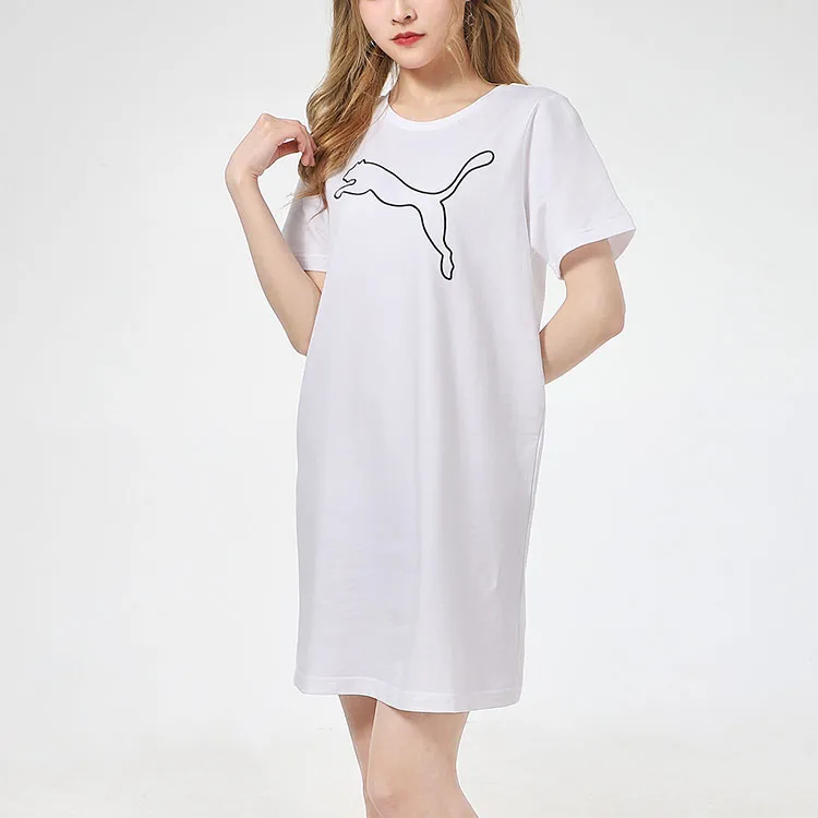 PUMA Short Sleeved Dresses Women's White-2