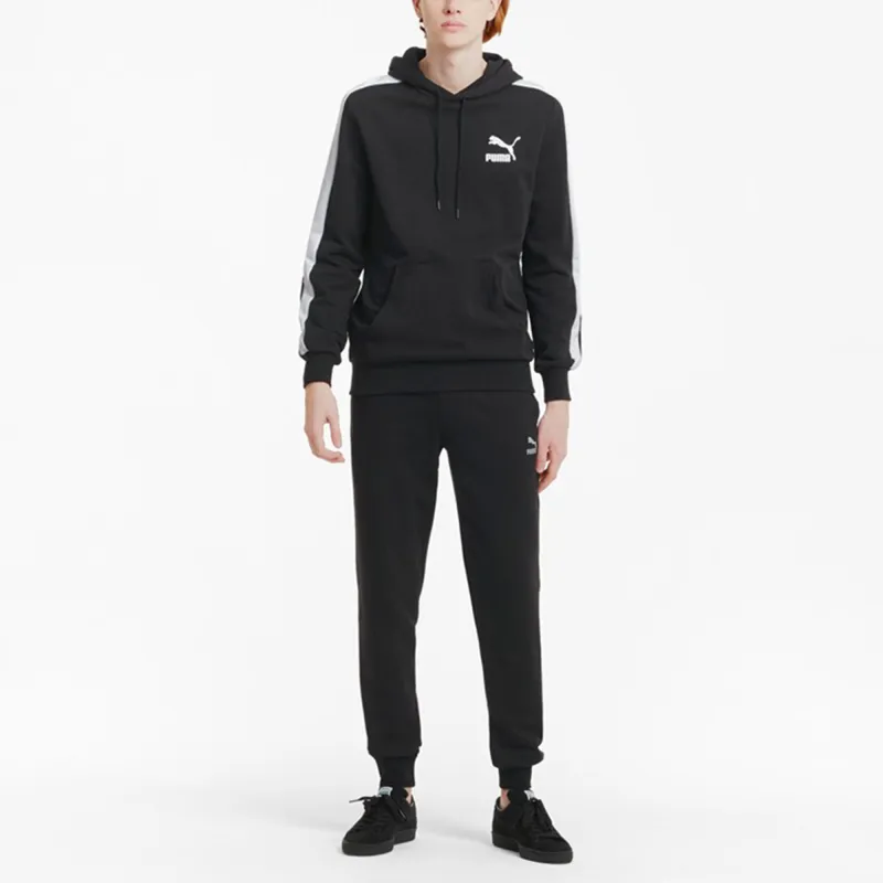 PUMA Patch Padded Hoodie Knitted Sweatpants Men Black-2