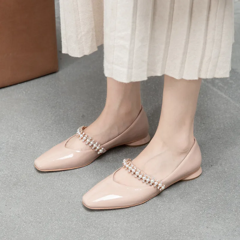 CAMEIDO Casual Single Shoes Women's Nude Apricot-1