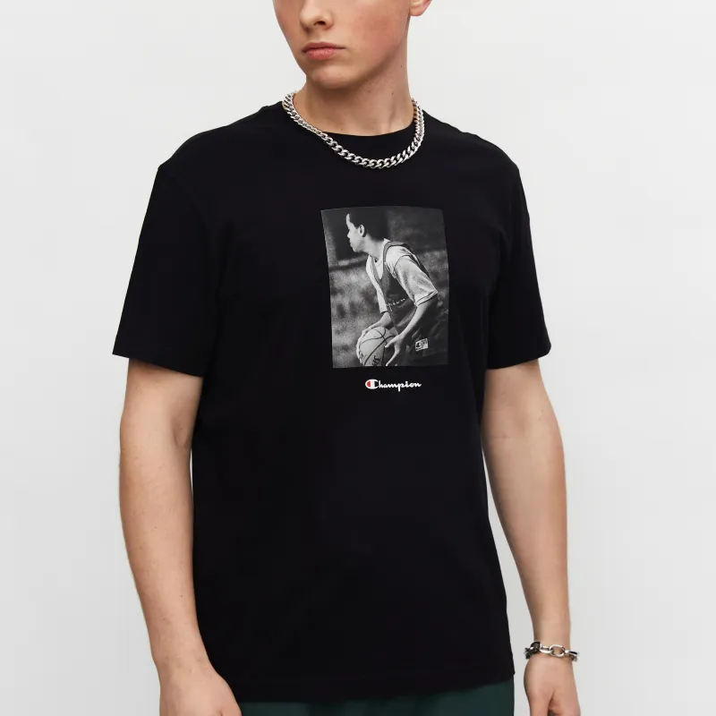 Champion T Shirt Europe Version Unisex Black-2