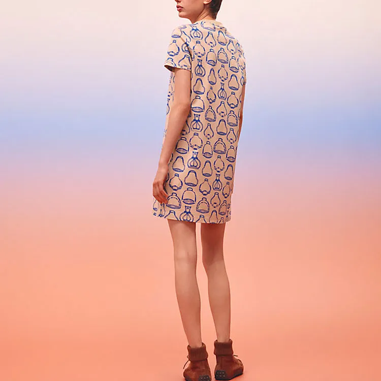 HERMES SS23 Short Sleeved Dresses Women's White Beige-2