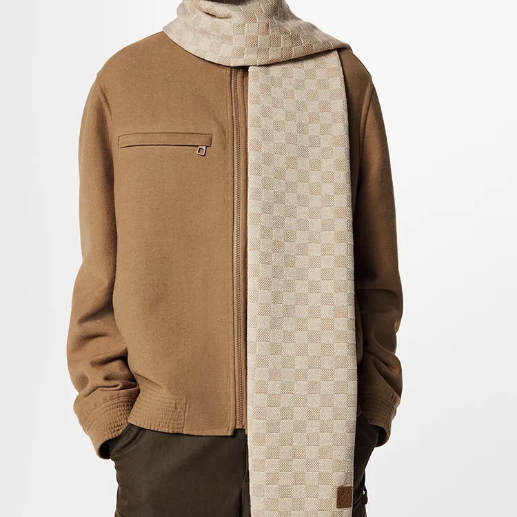 LOUIS VUITTON PETIT DAMIER Knit Scarf Men's Khaki-2