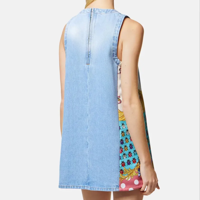 VERSACE X Dua Lipa Butterflies Denim Mini Dress-2