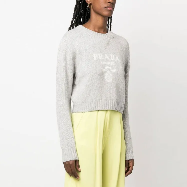 PRADA Logo intarsia Cashmere Jumper-3