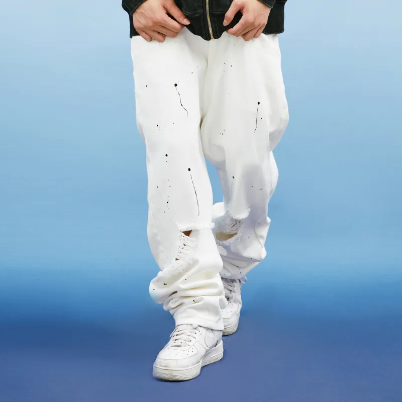 LKOD Straight Jeans Unisex White-3