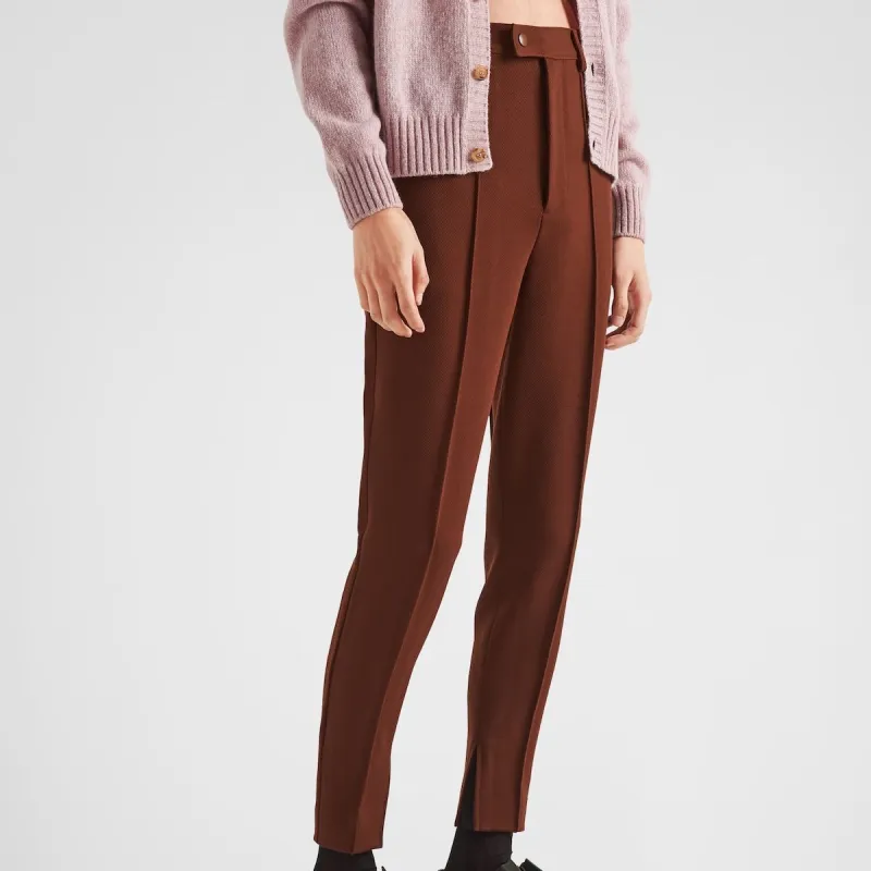 PRADA High Waist Tapered Leg Trousers-5