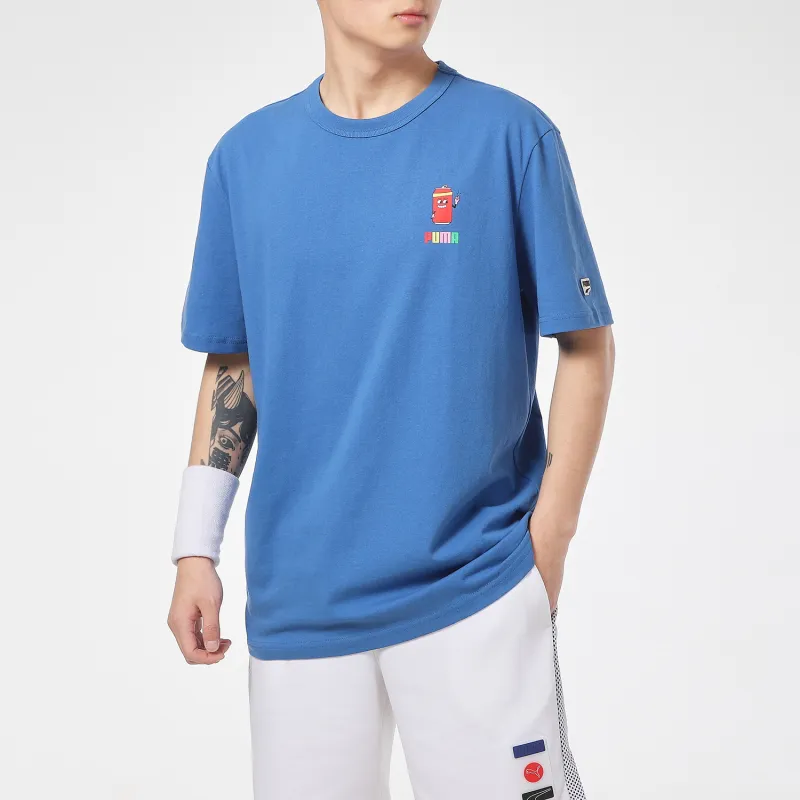 PUMA Set-in Sleeve T-Shirt Men's Blue-4