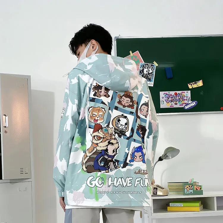 GENANX DAHUAXIYOUSHOUYOU Loose Fit Jacket Unisex Light Green-4