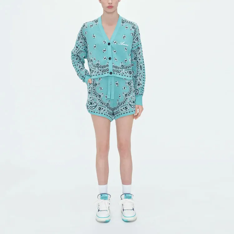 AMIRI Bandana-intarsia Knitted Shorts-2
