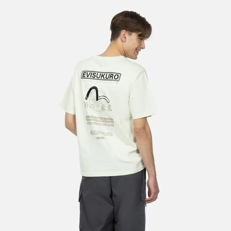 EVISU T-Shirts Men Beige Yellow-2