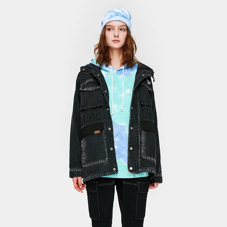 STARTER Denim Jackets Unisex Black-2