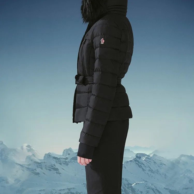 Moncler Grenoble Cropped Coats Women's Black-3