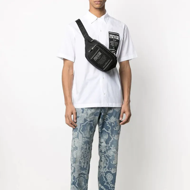 VERSACE JEANS COUTURE Polyamide Sling Bag Men's Black-4