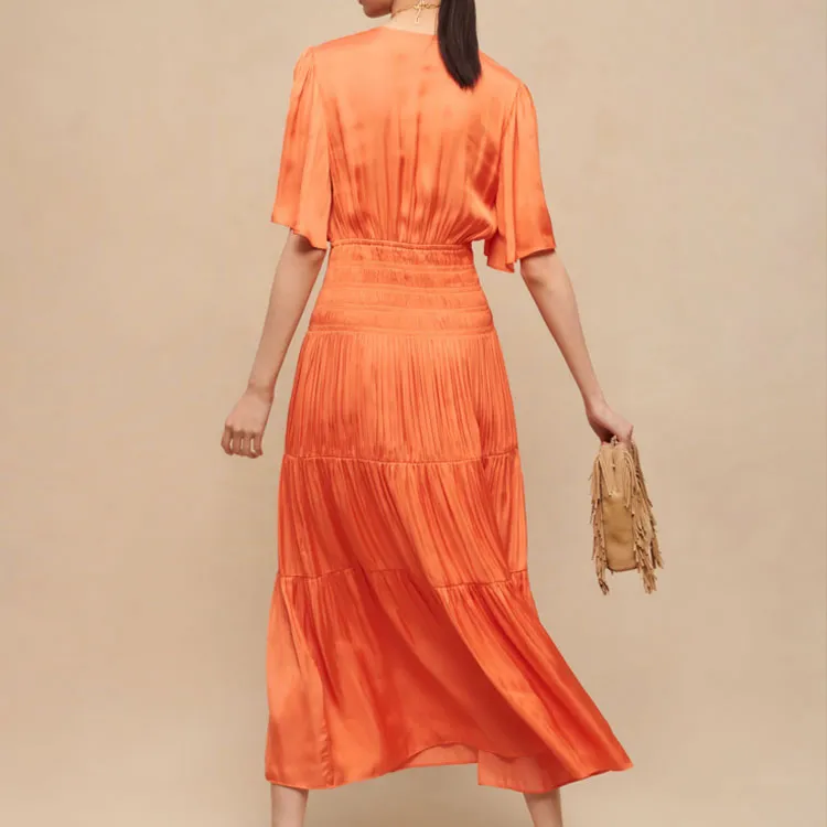 Maje Short-Sleeved Dresses Women's Orange-2