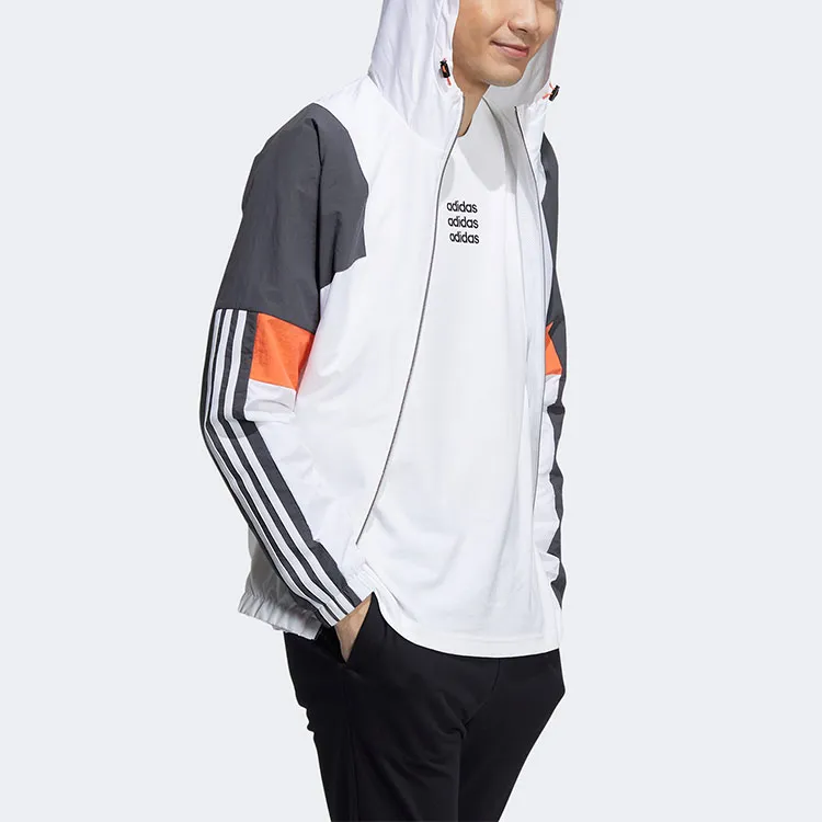 Adidas Neo Jacket Men's White Gray Multicolor-3
