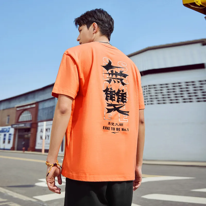 Erke T Shirt Men's Soft Light Orange-4