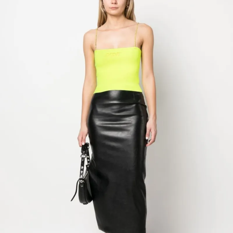 GCDS Logo Embellished Square Neck Top-1