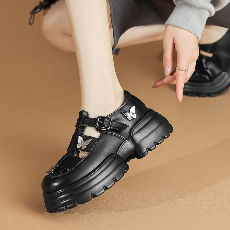 CAMEIDO Platform Shoes 6.5cm Women's Black-2