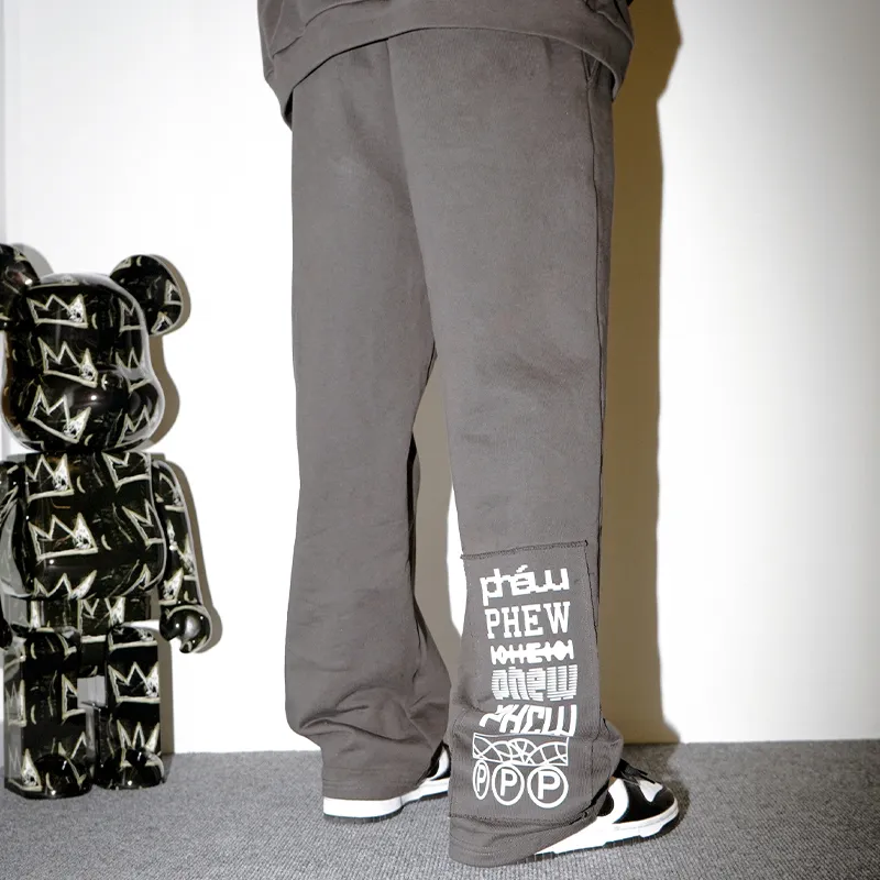 Phew Thickened Casual Pants Unisex Dark Gray-3