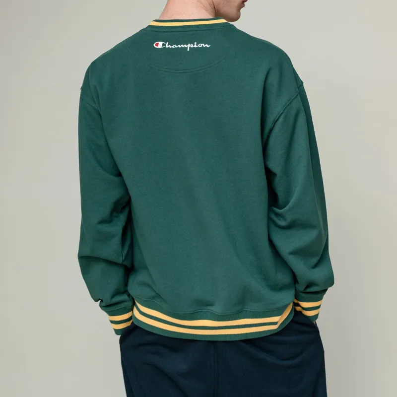 Champion Crew Neck Loose Fit Regular Sweatshirt Japan Version Unisex Dark Green-4