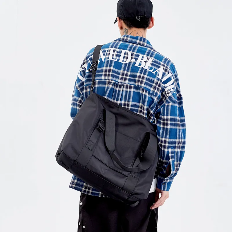 MYEDITION Travel Bag, Handbag, Shoulder Bag Nylon Fabric Black Unisex-7