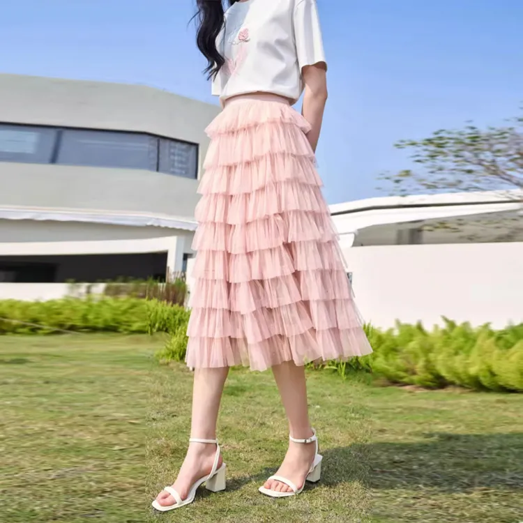 XIANGYING Casual Long Skirts Women's-1