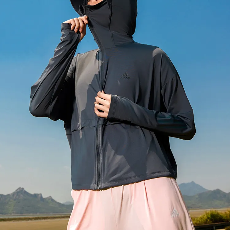 Adidas Breathable And Cool Feeling Sun Protection Clothing Women's Dark Gray-2