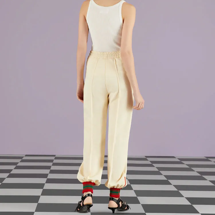 GUCCI Knitted Sweatpants Women's Beige-2