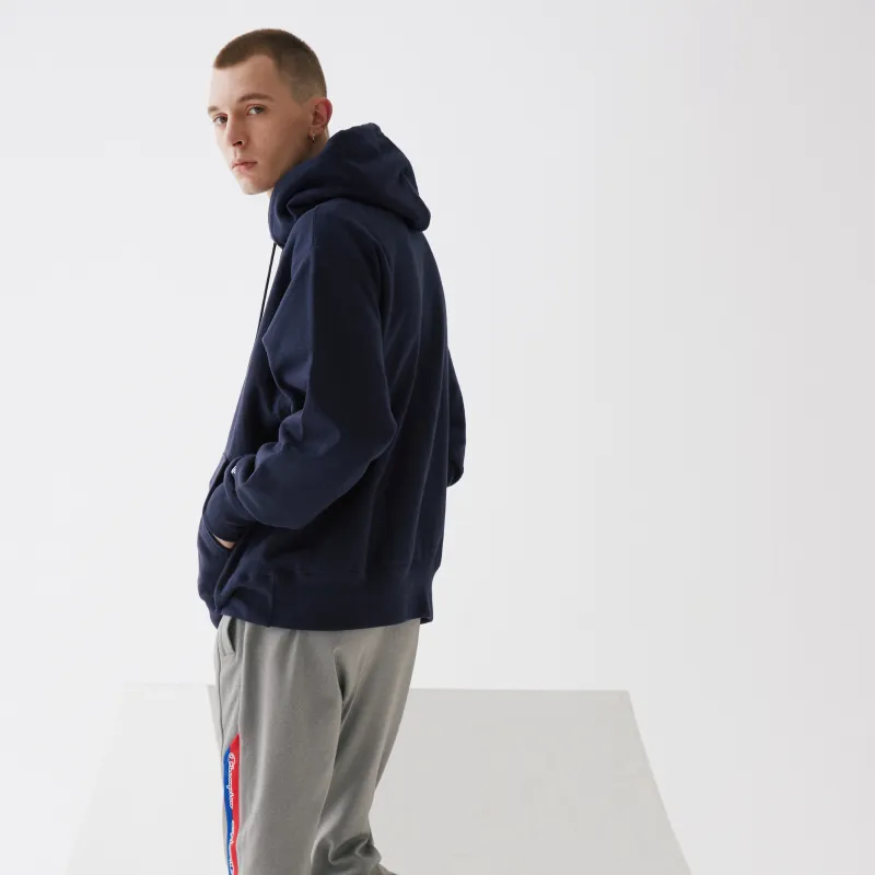 Champion Hooded Loose Fit Regular Sweatshirt Winter US Version Unisex Navy Blue-2