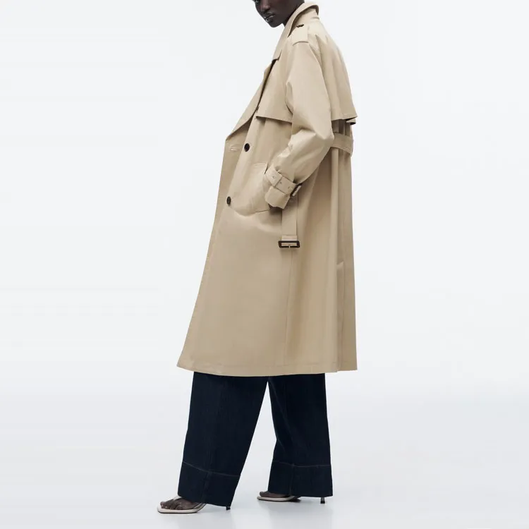 ZARA Trench Coats Women's Light Camel-4