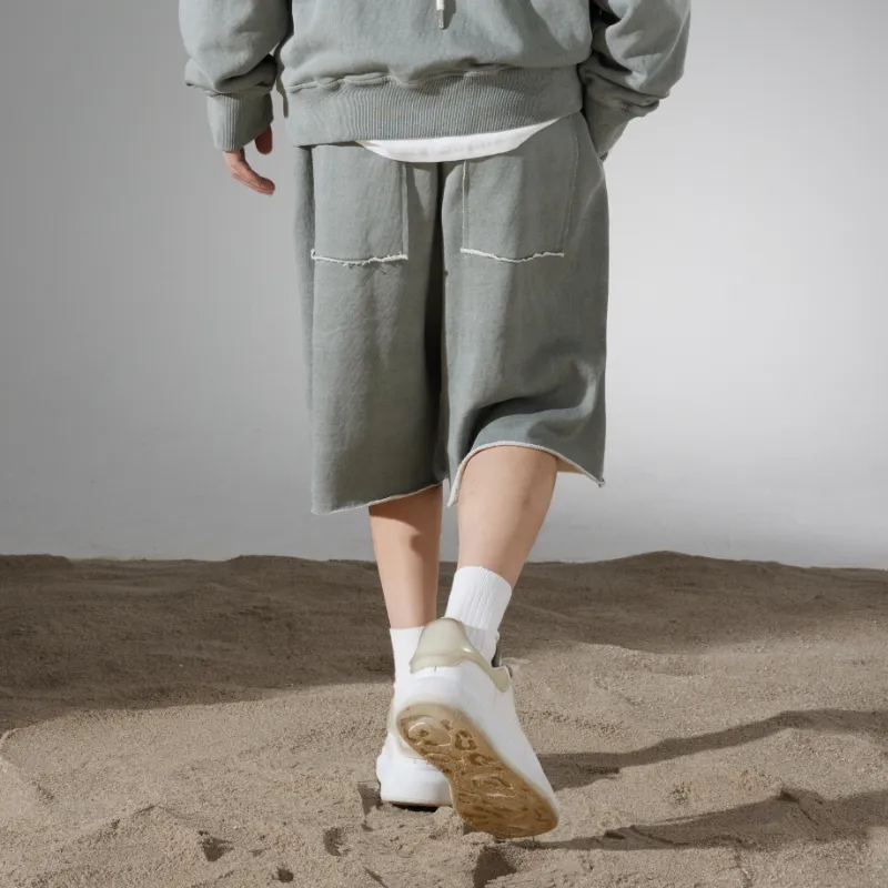 LOSTCTRL Loose Fit Shorts Unisex Light Gray-2