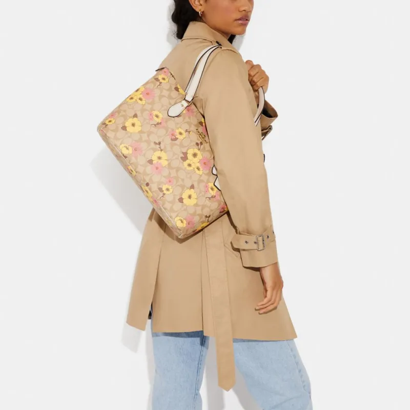 COACH Gallery Patchwork Cow Leather Tote Bag Shopping Bag Shoulder Bag Handbag Large Size Women's Khaki-3