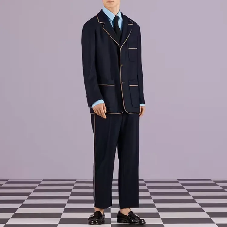 GUCCI Business Suits Men Navy Blue-1