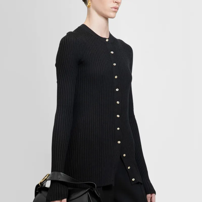 JIL SANDER Round Neck Ribbed Cardigan-3