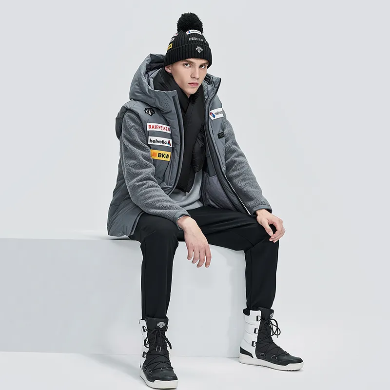 DESCENTE Ski Style Letter Hooded Thickened Puffer Jacket Men's-8