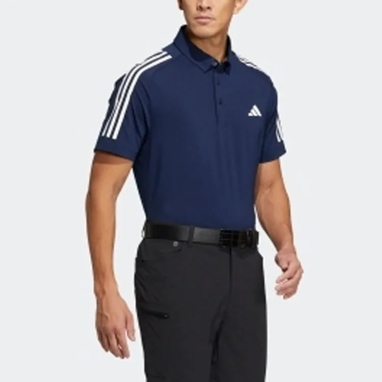 Adidas Polo Shirts Men Preppy Navy Blue-3