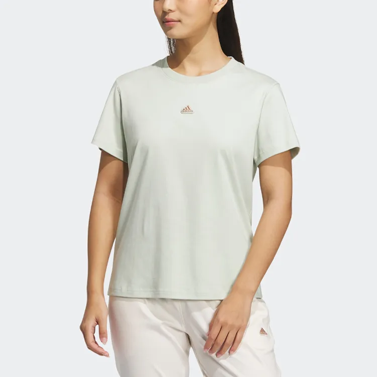 Adidas Drop Shoulder Sleeve T Shirt Women's Linen Green-1