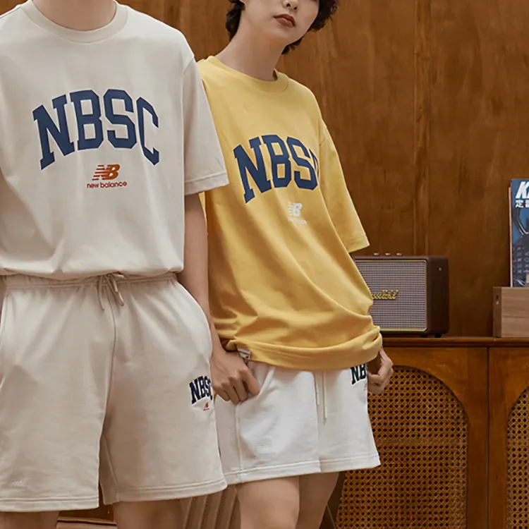 New Balance Set in Sleeve T Shirt Unisex Yellow-4