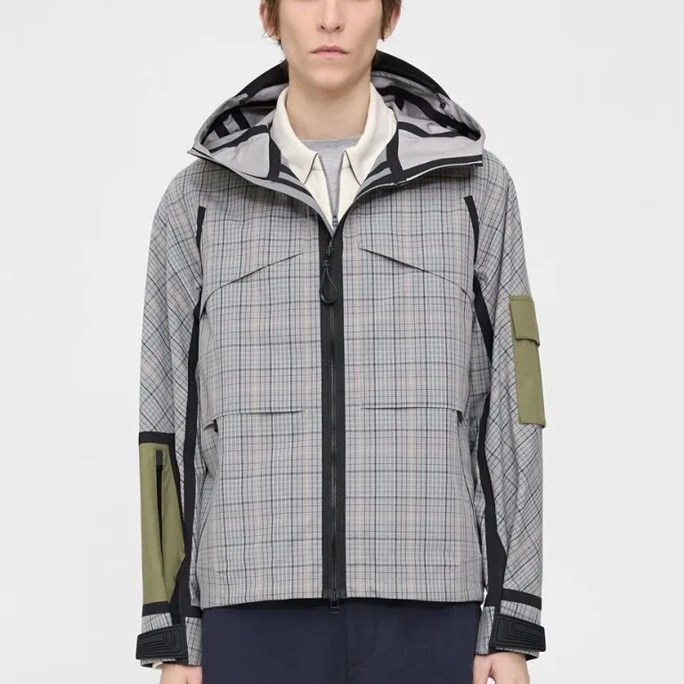 THEORY Designer Co-authored Collection Jackets Men Gray Purple Plaid-1