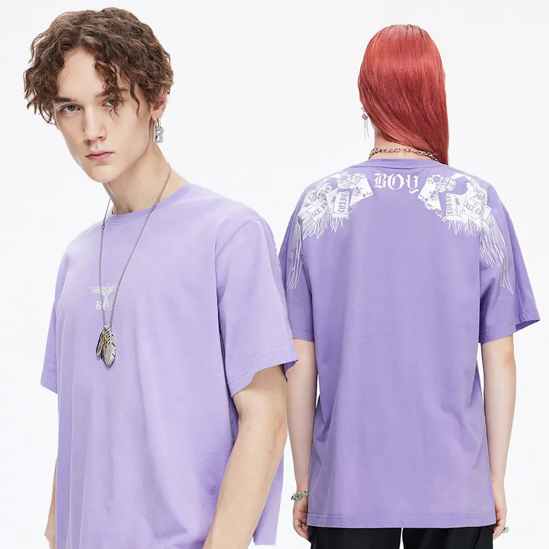 Boy London Crew Neck Fitted Straight Short Sleeved T Shirt Unisex Purple-5