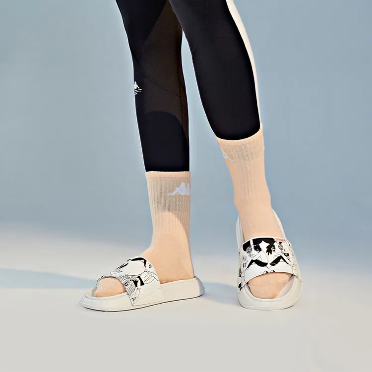 Kappa LALA COMPANY Rubber Sole Slide Slippers Unisex White-6