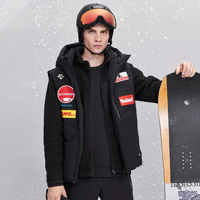 DESCENTE Ski Style Letter Hooded Thickened Puffer Jacket Men's-3