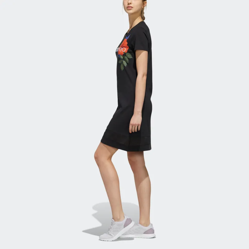 Adidas Neo Short Sleeved Dresses Women's Black-4
