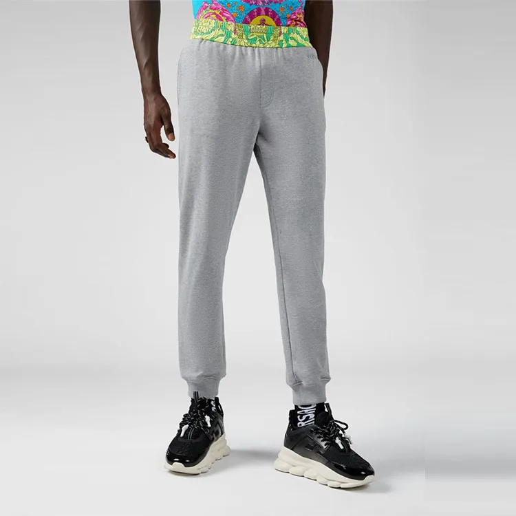 VERSACE Knitted Sweatpants Men Gray-4
