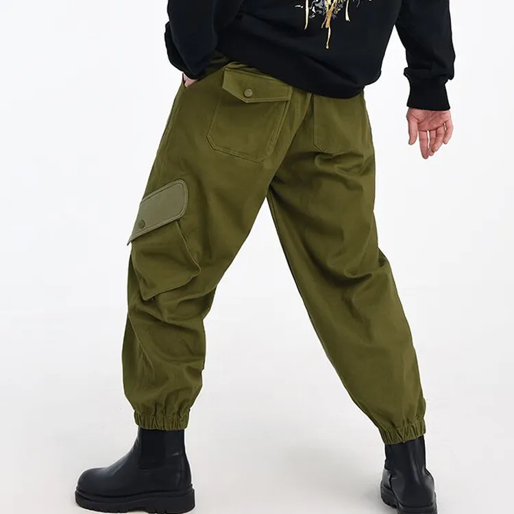 WOOKONG Casual Pants Men's Army Green-2