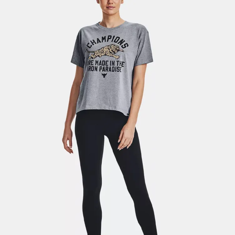 Under Armour T Shirt Women's Steel Heather Light Gray-2