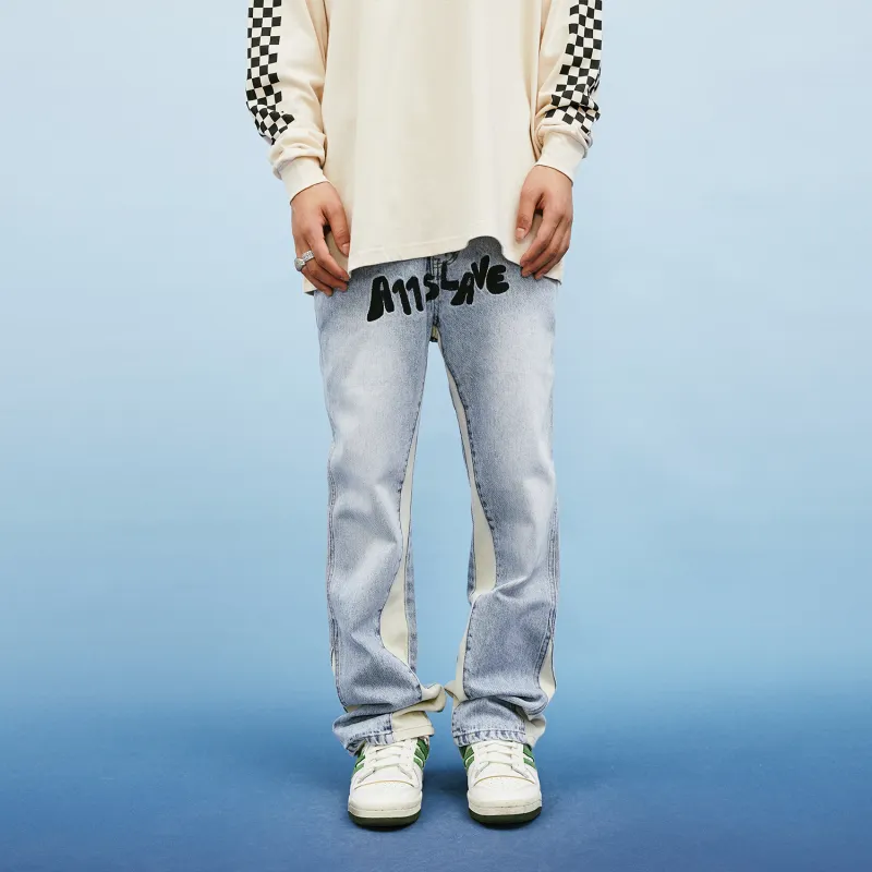 A11SLAVE Flared Pants Jeans Unisex Blue-2