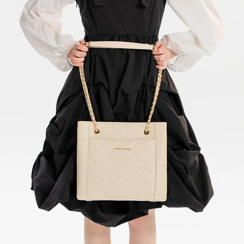 VANESSA HOGAN Lingge Series Crossbody Bags Ecru-3