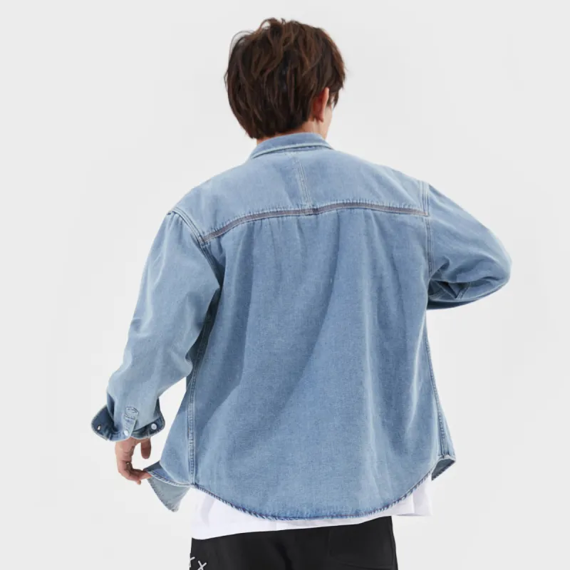 GUKUUL Loose Fit Denim Jacket Unisex-5