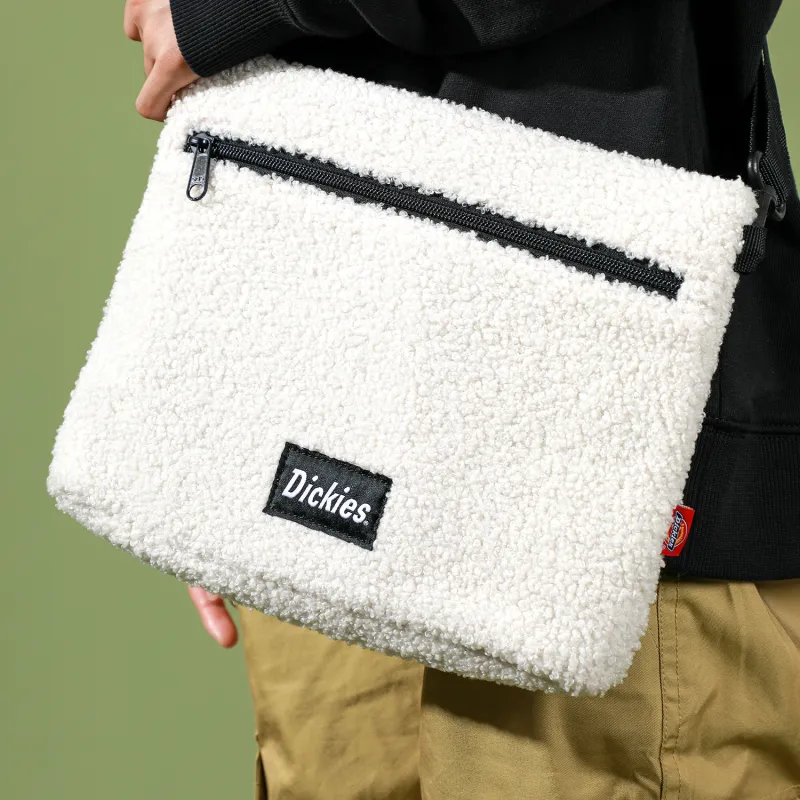 Dickies Sherpa Polar Fleece Shoulder Bag Crossbody Bag Regular Unisex White-2